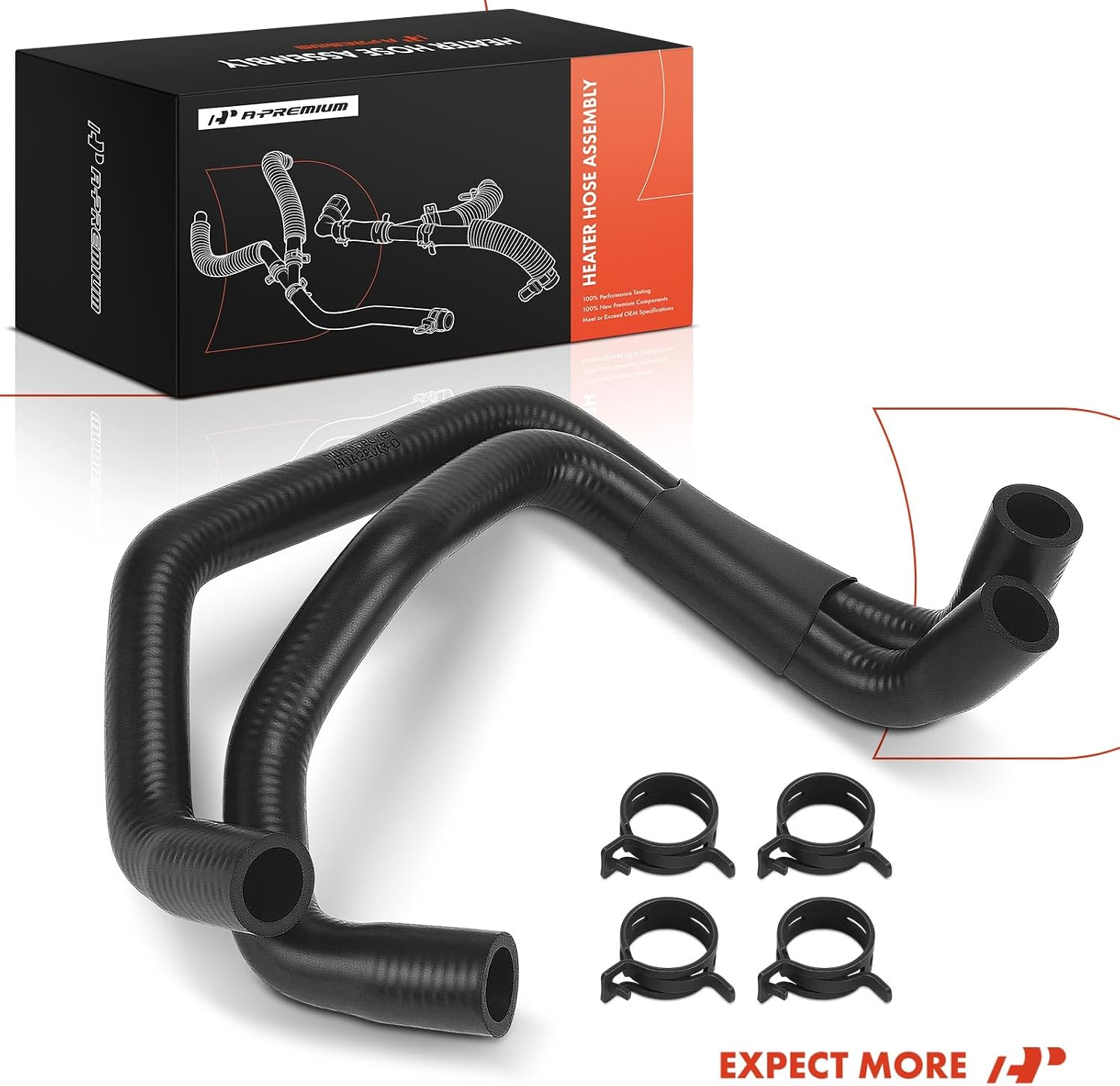 A-Premium HVAC Heater Hose Pipe Line Assembly with clamps Compatible with Audi Q7 2007-2015 & Volkswagen Touareg 2004-2018
