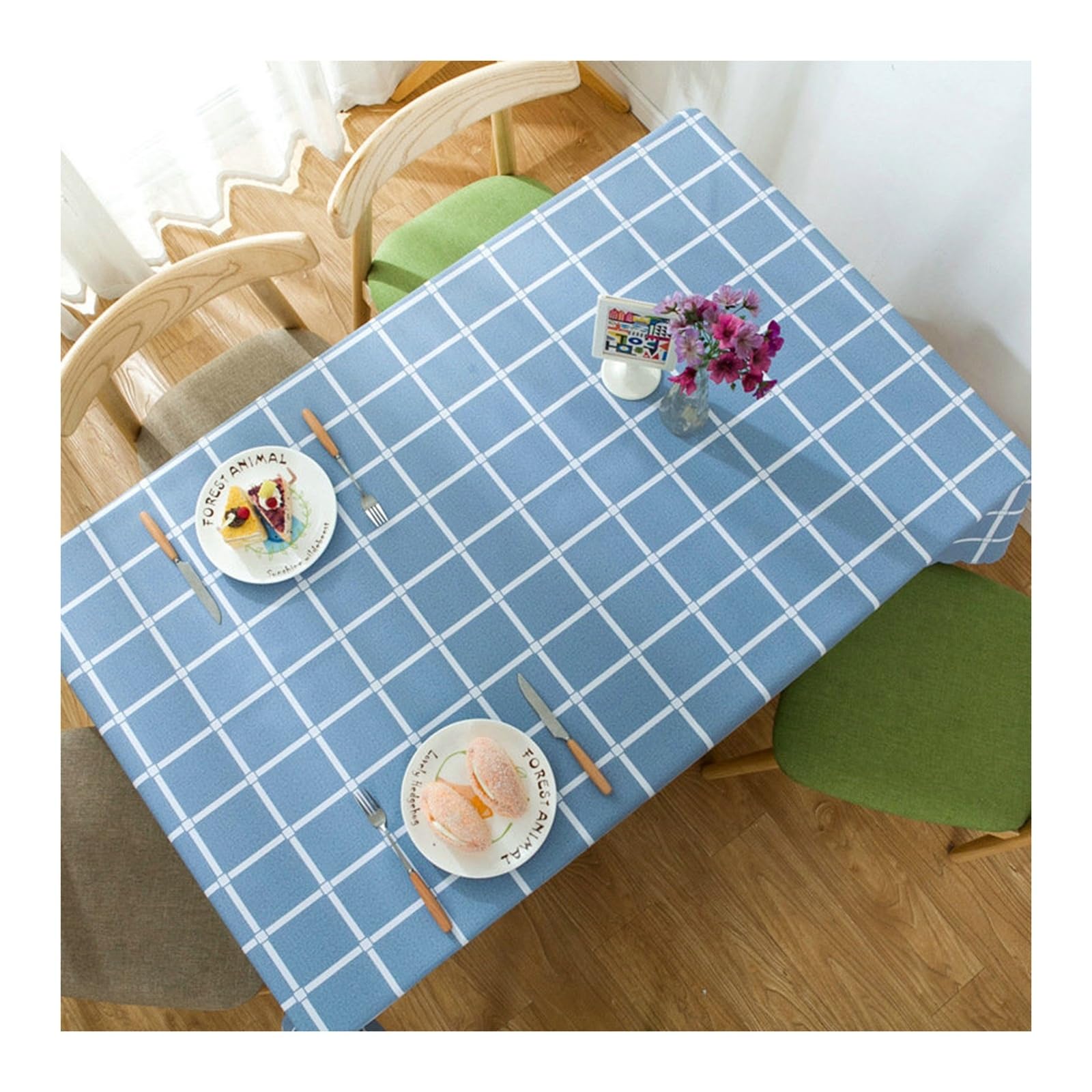 Nappe anti-taches KnSam rectangulaire 140x180 en PVC bleu marine imperméable