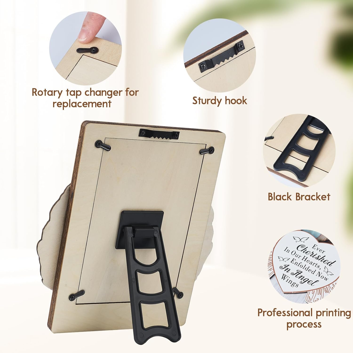 Memorial Gifts for Loss of Loved One Nana Mom Dad Angel Wings 4x6 Memorial Picture Frame Remembrance Bereavement Funeral Condolence Grief Sympathy Gifts In Memory of Loved One (Custom - Photo Frame)