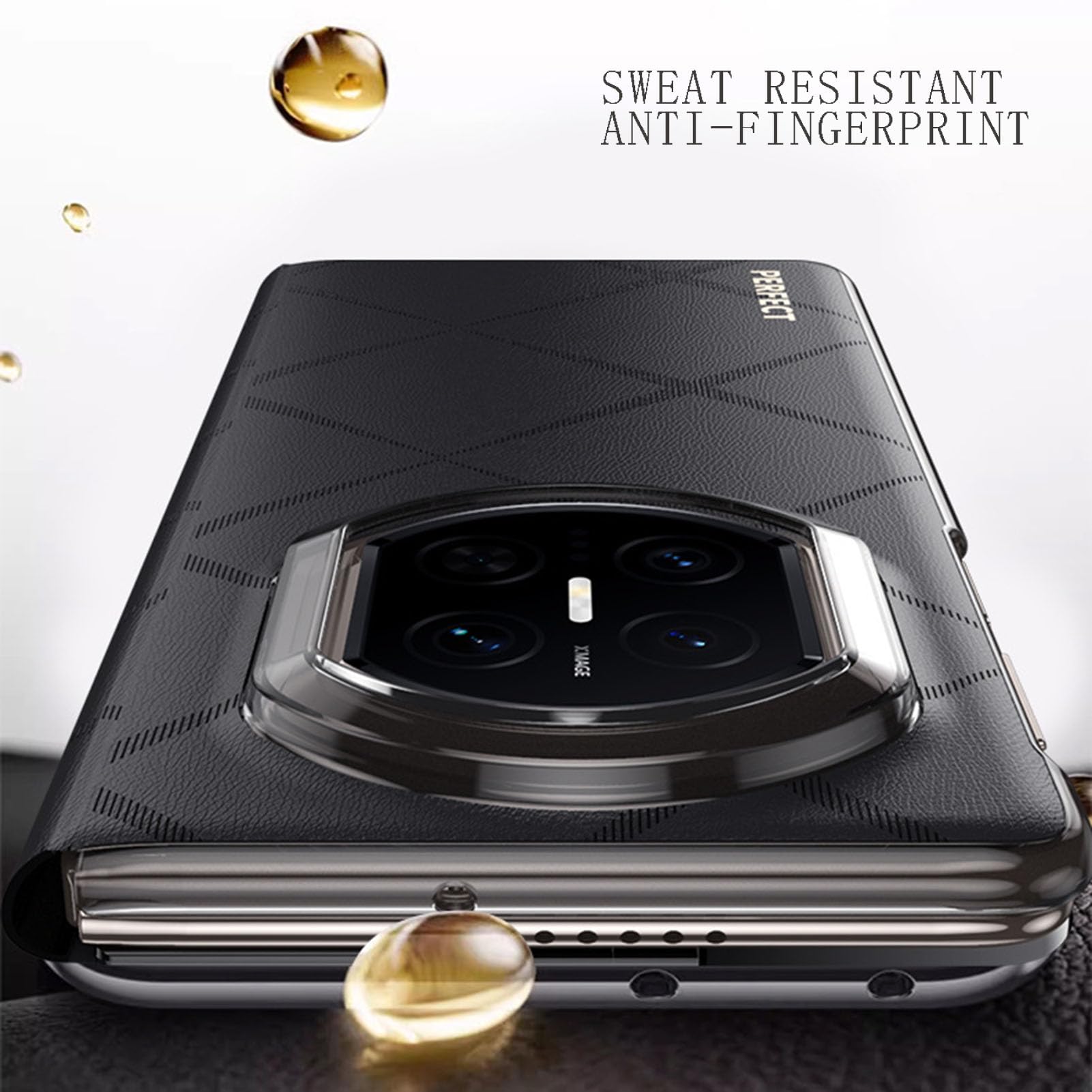 Etui Flip View do Huawei Mate X7, biznesowe Prawdziwa skóra Magnetyczne zamknięcie Ochrona Relief Slim Support Bezprzewodowe etui ładujące, brązowe, Mate X7