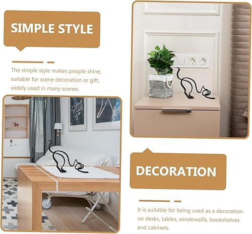 Miniatura 3 de Adorno de hierro forjado para mascotas, arte de pared de alambre, estatua moderna, decoración del hogar, estatua abstracta de resina, escultura de