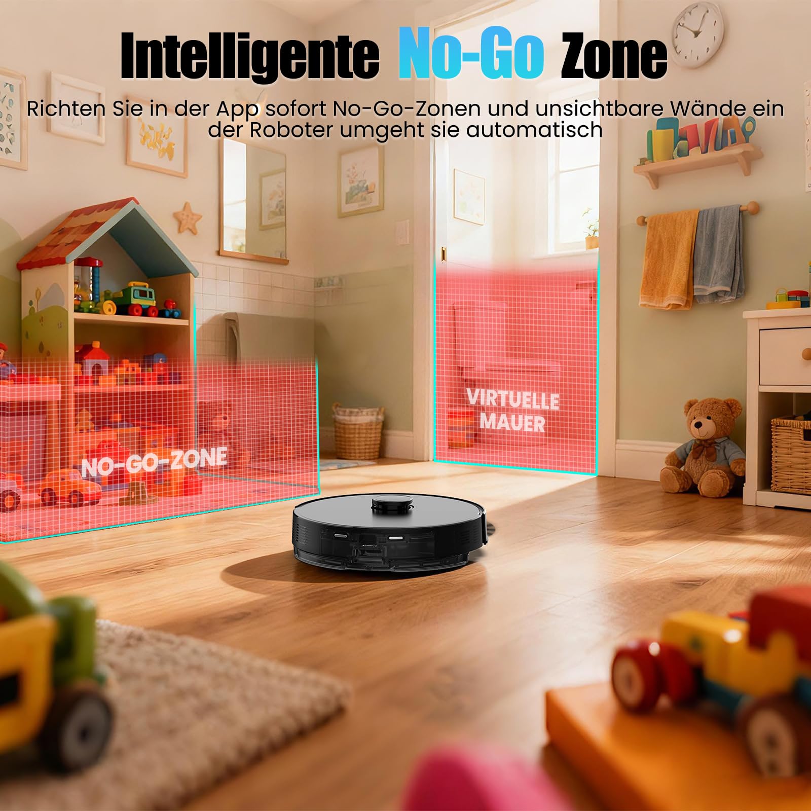 E10+ Saugroboter mit Wischfunktion, Staubsauger Roboter mit Absaugstation 3.5L, 8000Pa Saugkraft, LiDAR Navigation (Schwarz)