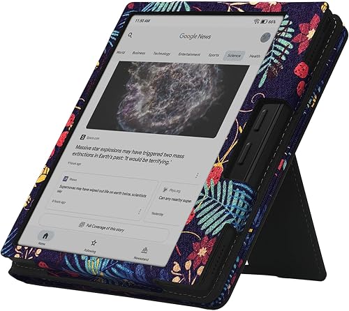 GOVTVA Étui double support pour tablette Onyx Boox Go 7 / Boox Tablet Go Color 7 (Gen II/Gen I 2025/2024) / Boox Page Cover avec porte-stylo élastique, mise en veille et réveil automatiques avec - 7
