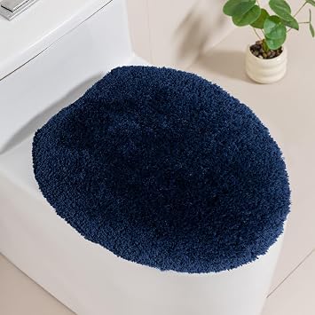 Microfiber Elongated Toilet Seat Cover, 19.5"x15" Machine Washable