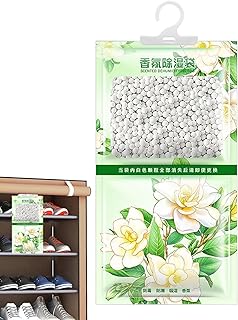 クローゼット用除湿剤 - 香り付き除湿パック 吊り下げ可能 - 靴箱やクローゼット用の消臭バッグ