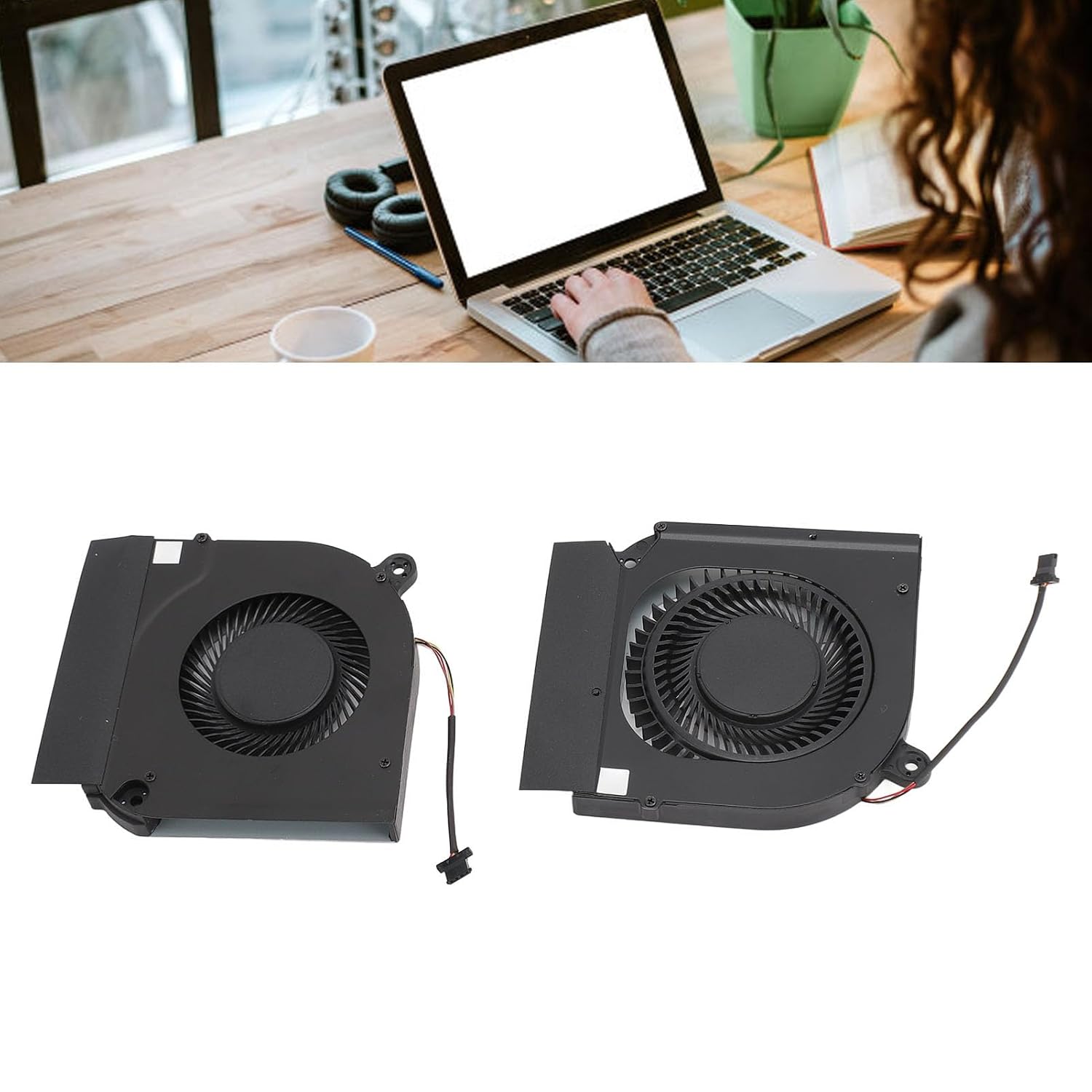 Replacement Laptop Internal Cooling Fan, Easy to Install Small 4pin Power Connector Notebook Internal Cooler for AN517 41 AN51 52 (CPU and GPU)