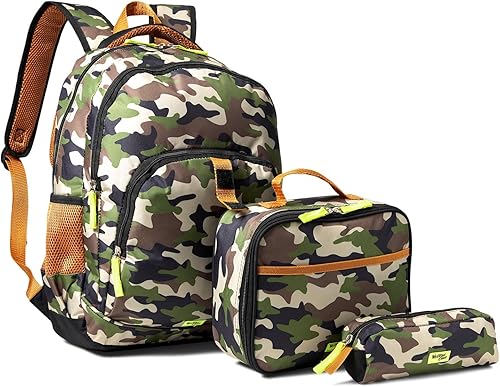Western Chief Paquete de mochila con múltiples compartimentos con caja de almuerzo y estuche para lápices, camuflaje, talla única, Camo, Paquete de