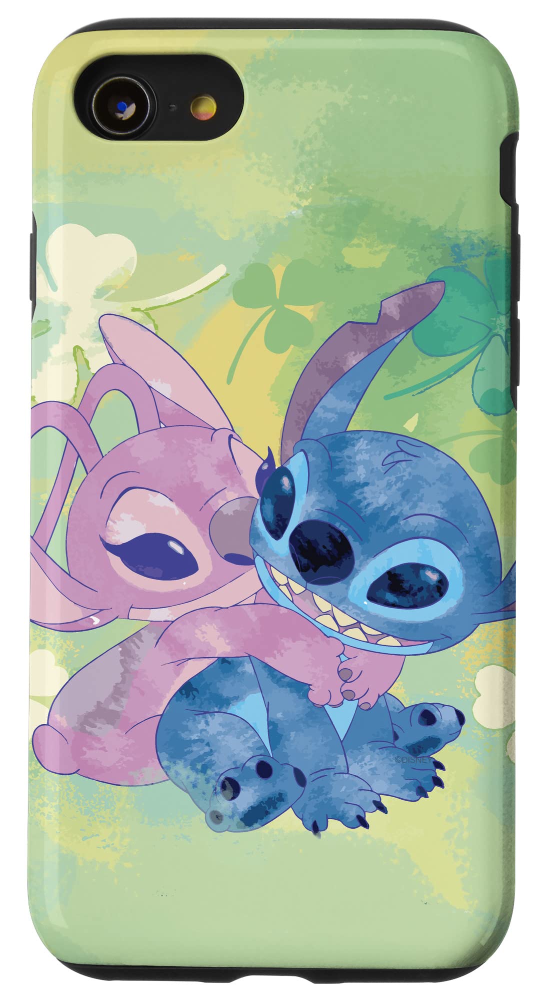 iPhone SE (2020) / 7 / 8 Disney Stich and Angel Shamrock Green Case