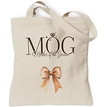 Bridal Shower Gift Tote Bag, Wedding Engagement Gifts Reusable Canvas Bag with Inner Pocket