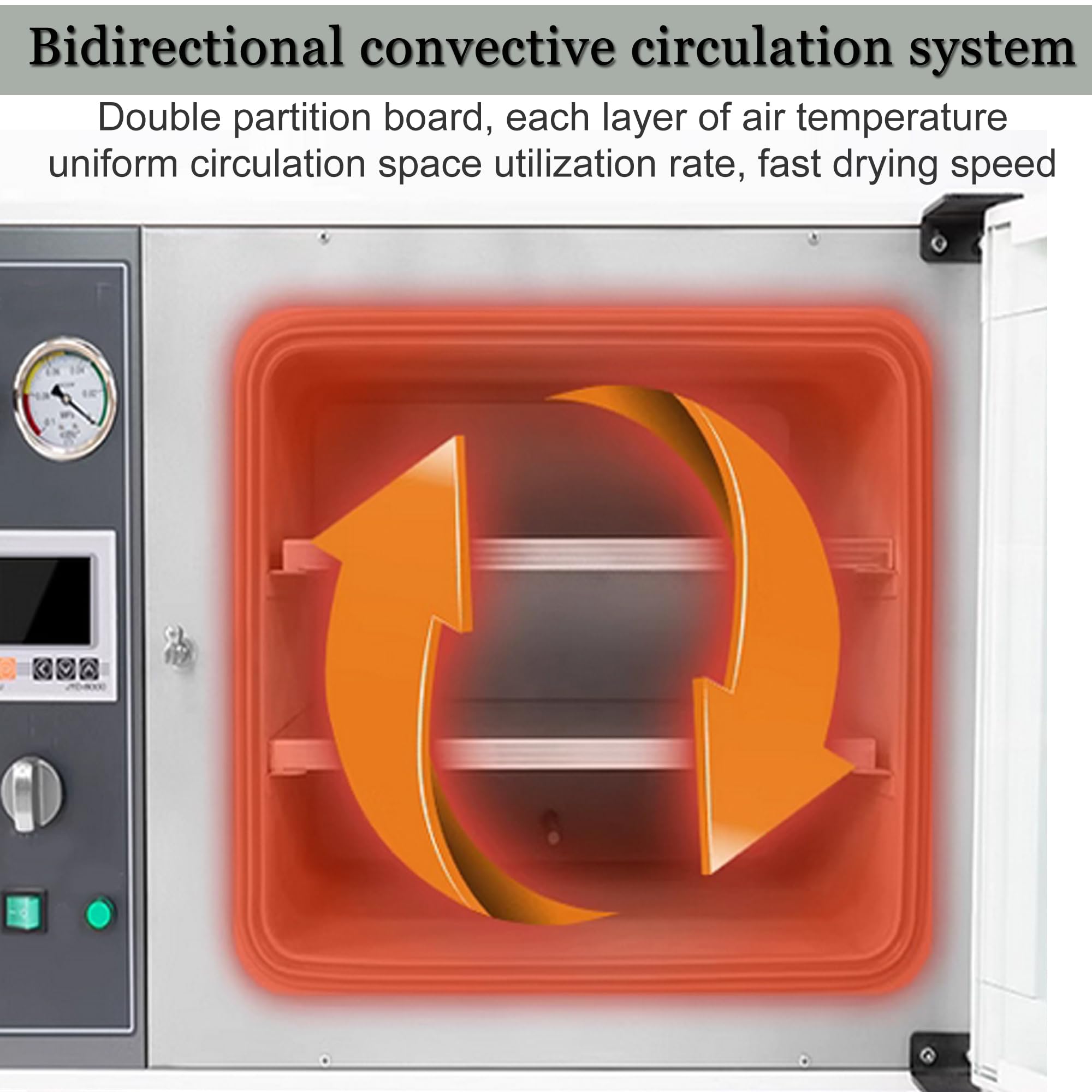 HQHAOTWU Digital Vacuum Drying Oven Lab 5 Layers Shelf Drying Oven Heat Treat Oven Temperature Control 1.9 Cu Ft with LCD Display