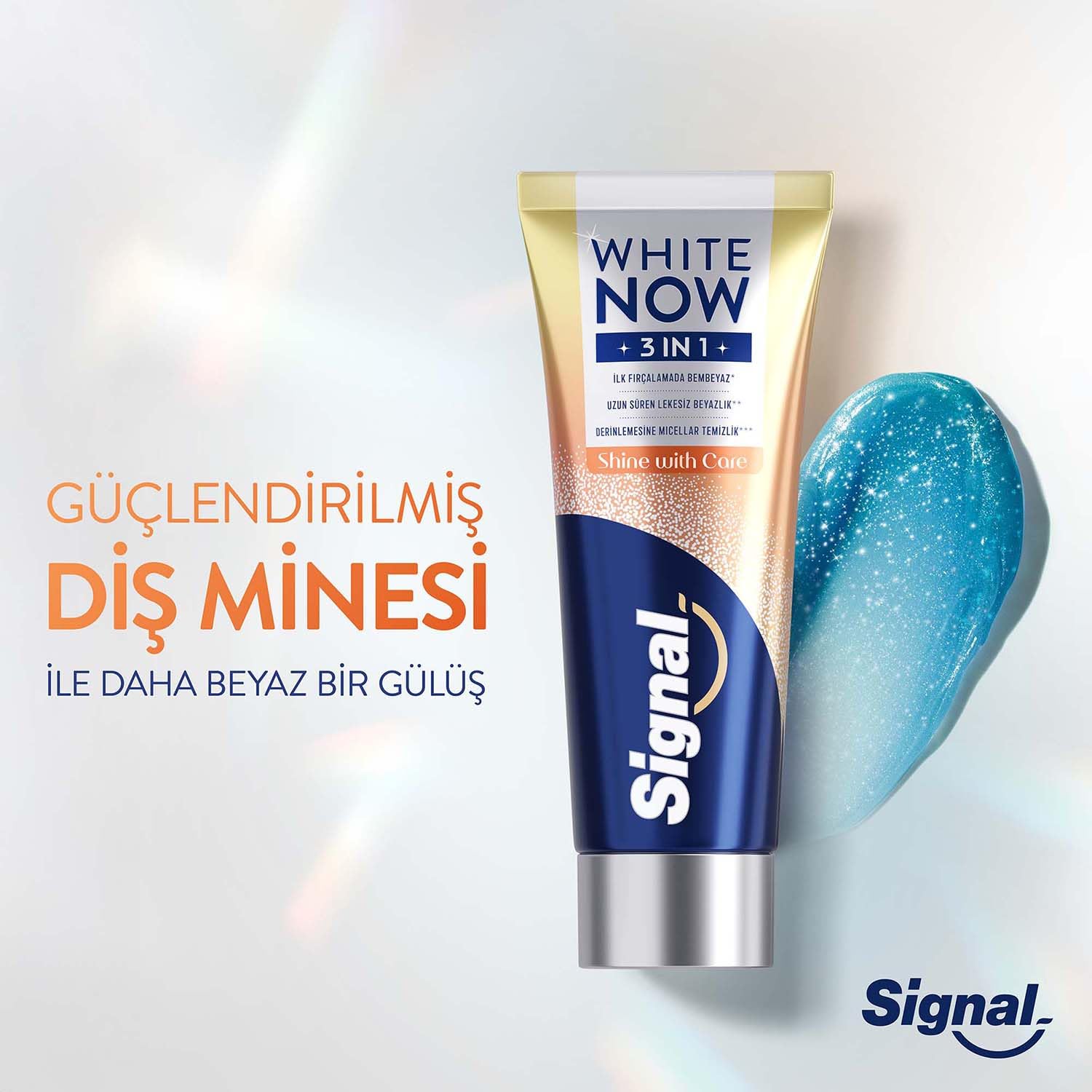 Signal White Now 3in1 Shine with Care Diş Macunu (2 paketi)