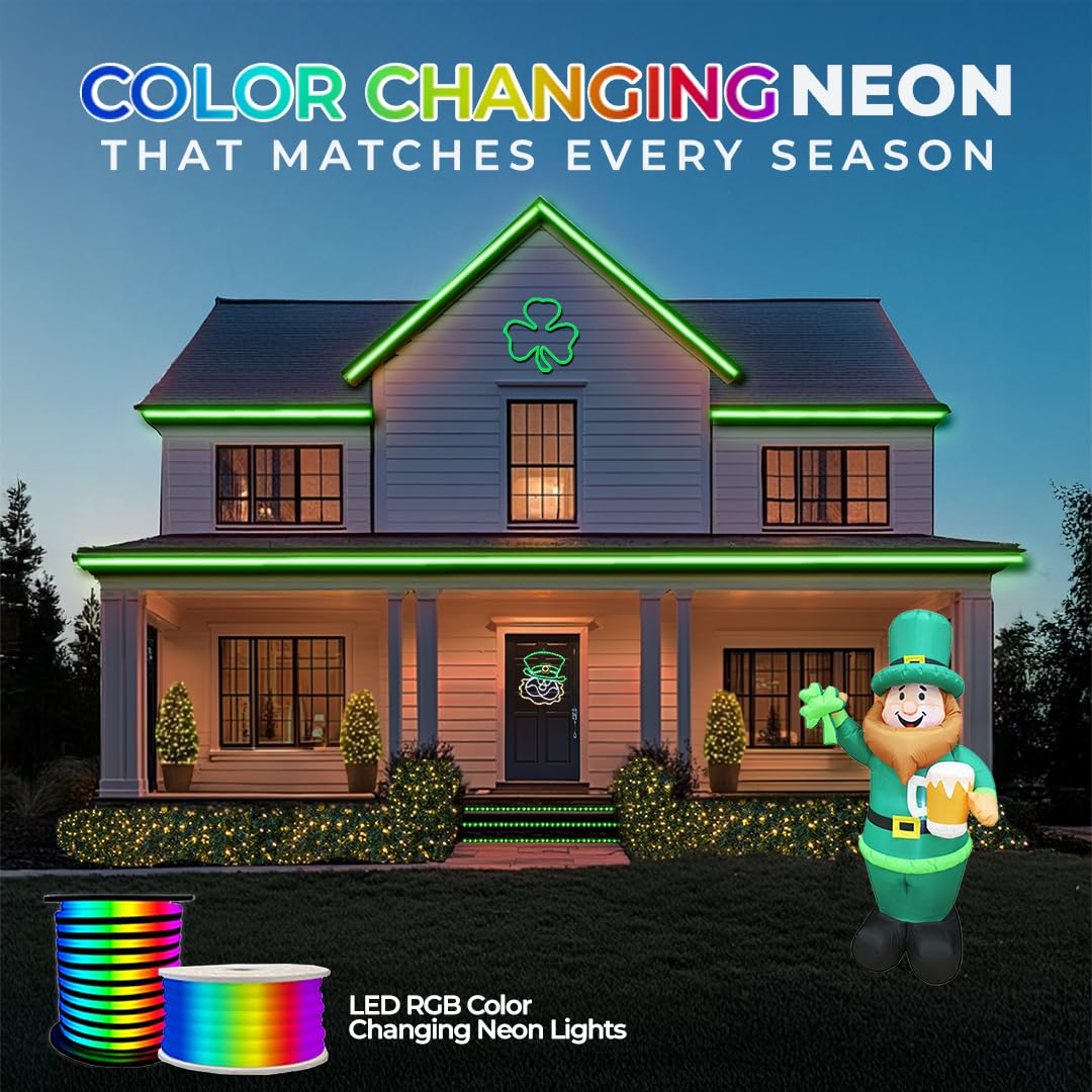 Brilliant Brand Lighting RGB Color Changing SMD LED Neon Rope Light - 120 Volt - 148 Foot Bundle