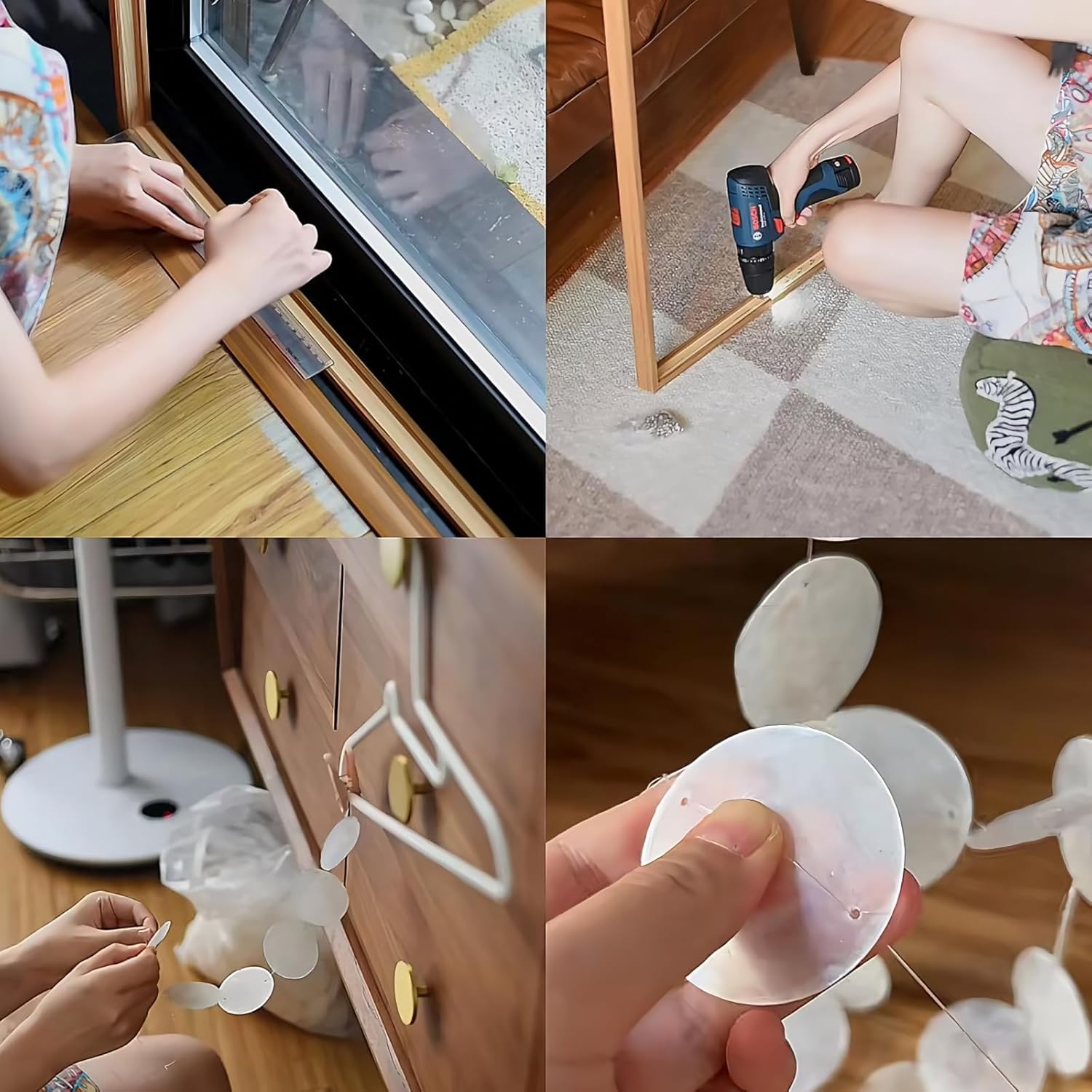 100PCS 2-in Round Shells Pieces with 2 Hole, Polished Round Shell Slice - Capiz Shells Pearl Coin Beads - Handmade Decorative Accessories for DIY(Yellow)