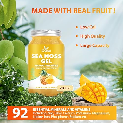 Miniatura 25 de Gel de musgo marino de 15 onzas, gel natural de masa marina irlandesa artesanal con 92 minerales y vitaminas, sin OMG, sin gluten, vegano, defensa