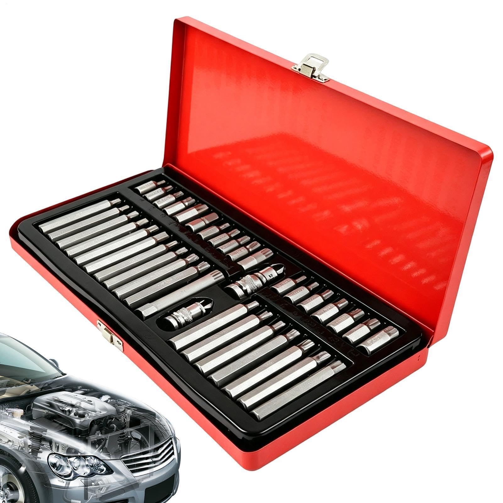 Set Puntas Hexagonales Puntas Hexagonales para Reparación y Desmontaje | Set Vasos Accionamiento Mecánico Para Técnicos Automotrices, Garaje Doméstico, Taller, Industria, Mecánicos De Carretera