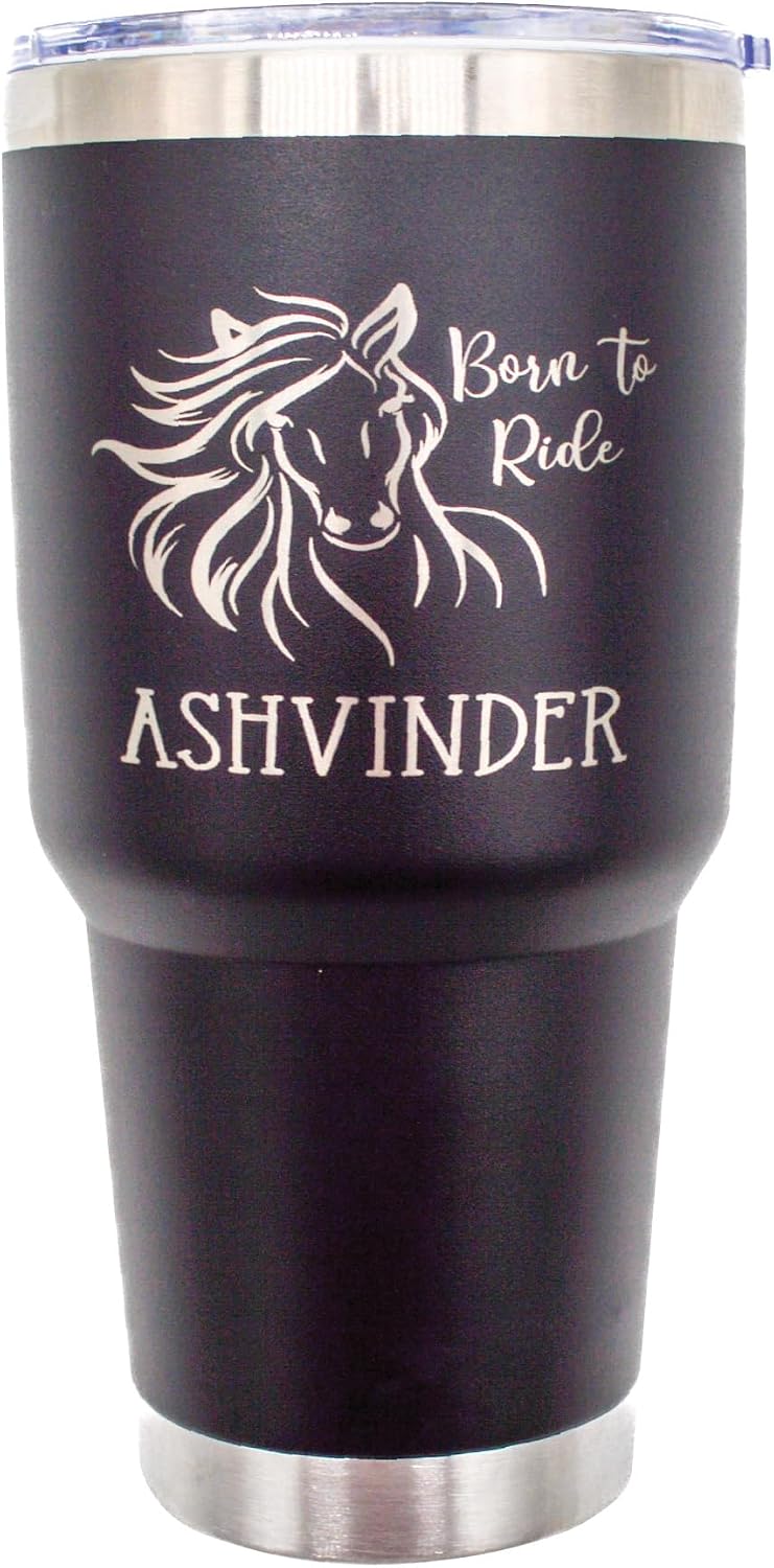 Personalized Horse Gift, 22 oz Horse Tumbler with Straw and Lid, Gifts for Women and Girls, Personalized Tumbler, Trainer Gift, Equestrian Gifts