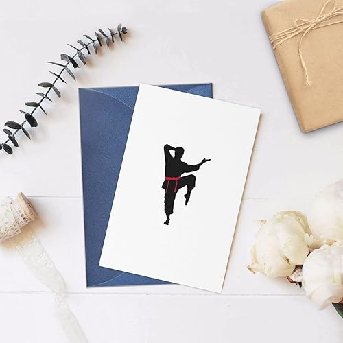 Miniatura 8 de WURTON Karate hombres imprimir tarjetas de felicitación de Navidad sobres clásico blanco tarjeta de agradecimiento papel perla
