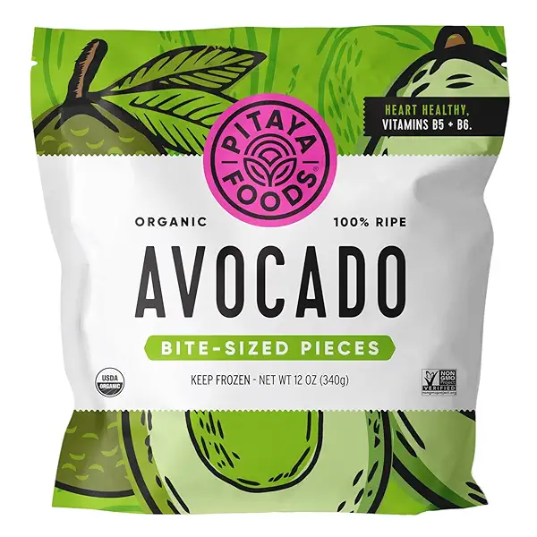 Pitaya Foods - Frozen Organic Avocado Bite-Sized Pieces, Pre-Packaged Frozen Fruit, No Added Sugar or Preservatives, Good Source of Vitamin B5 & B6, 100% Fruit, Organic, Non-GMO (12 oz) 1