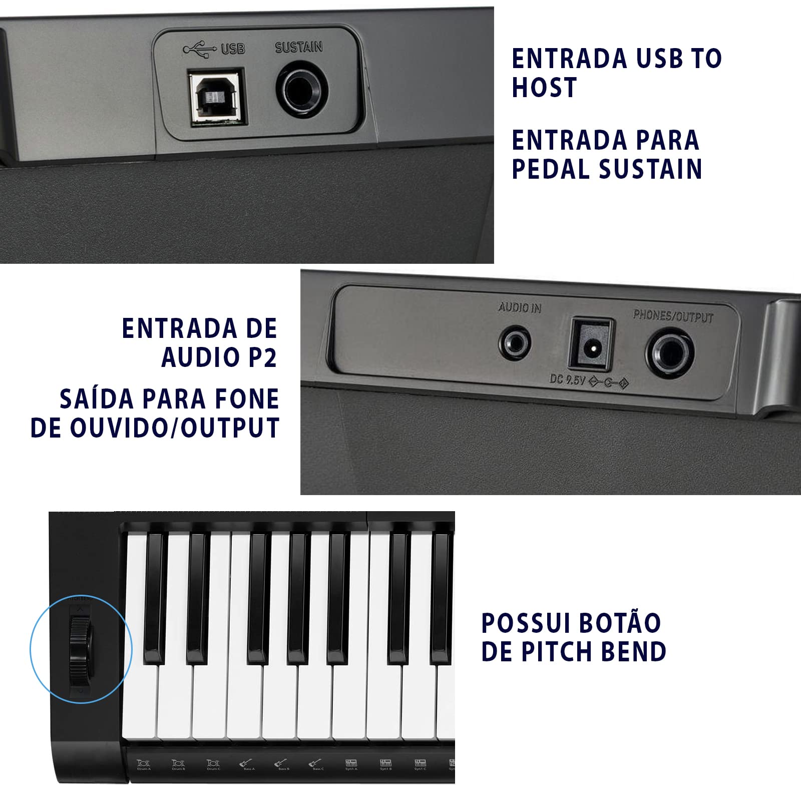 Kit Teclado Musical Casio Arranjador CTK-3500 5/8 Com Suporte e