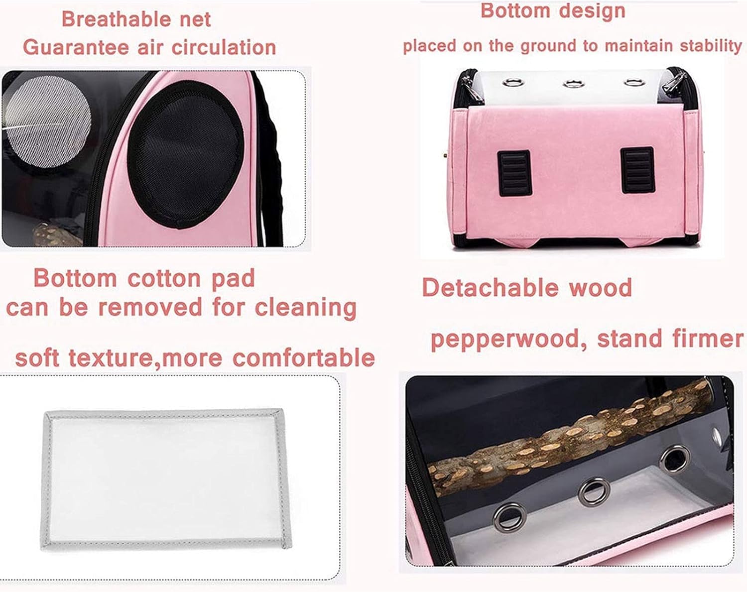 The Birdcage Bird Carrier Bird Travel Carrier Portable Carrier Cage Small Bird Dog Cat Travel Cage Pet Parrot Travel Bag Pet Supplies Parakeet Cage (Color : B)