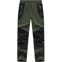 Boys Hiking Pants Kids Lightweight Outdoor Camping Pants Girls Quick Dry Waterproof Trousers with Zipper Pockets