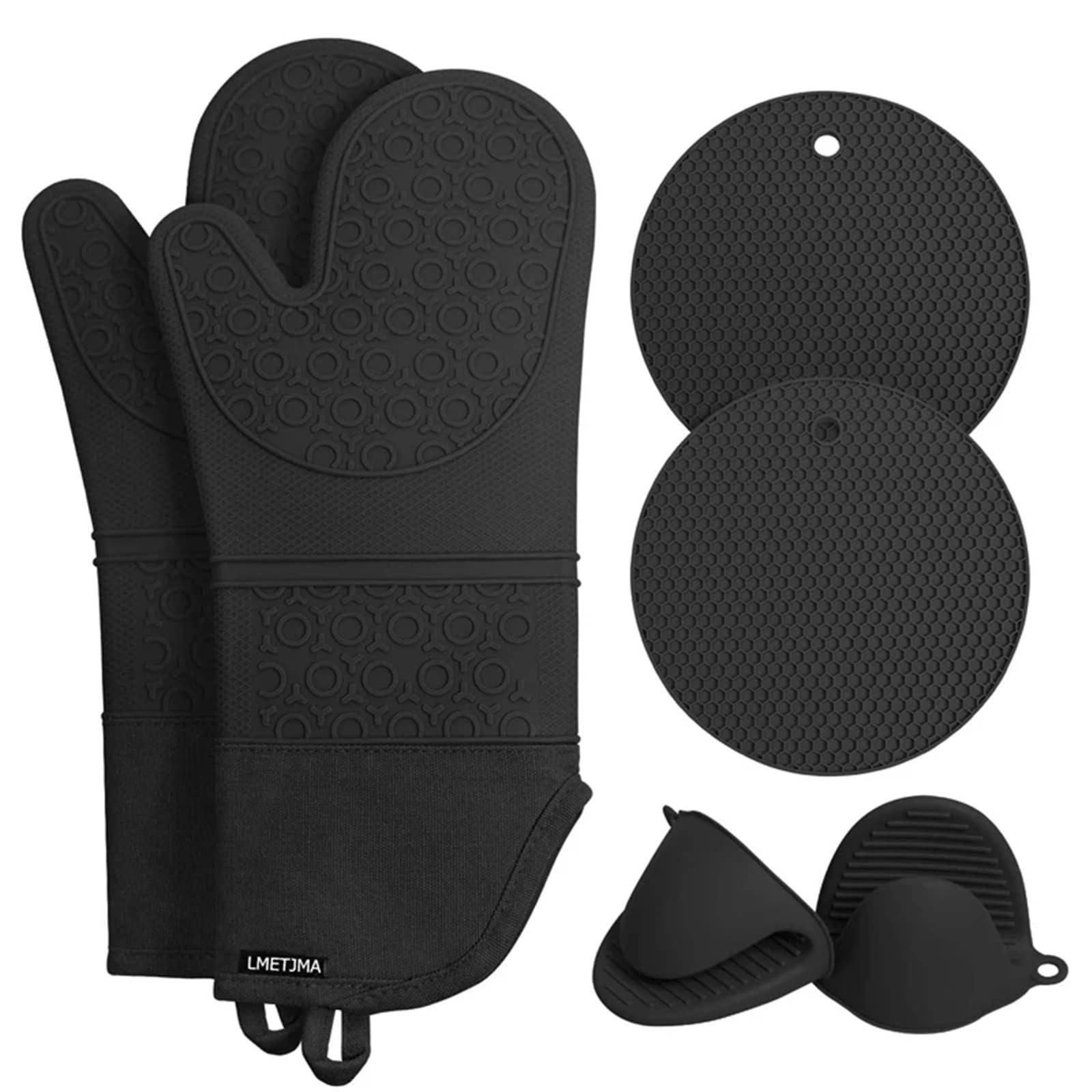 Set di 6 guanti da forno extra lunghi e presine, cucina in silicone resistenti al calore Per Casa Cucina