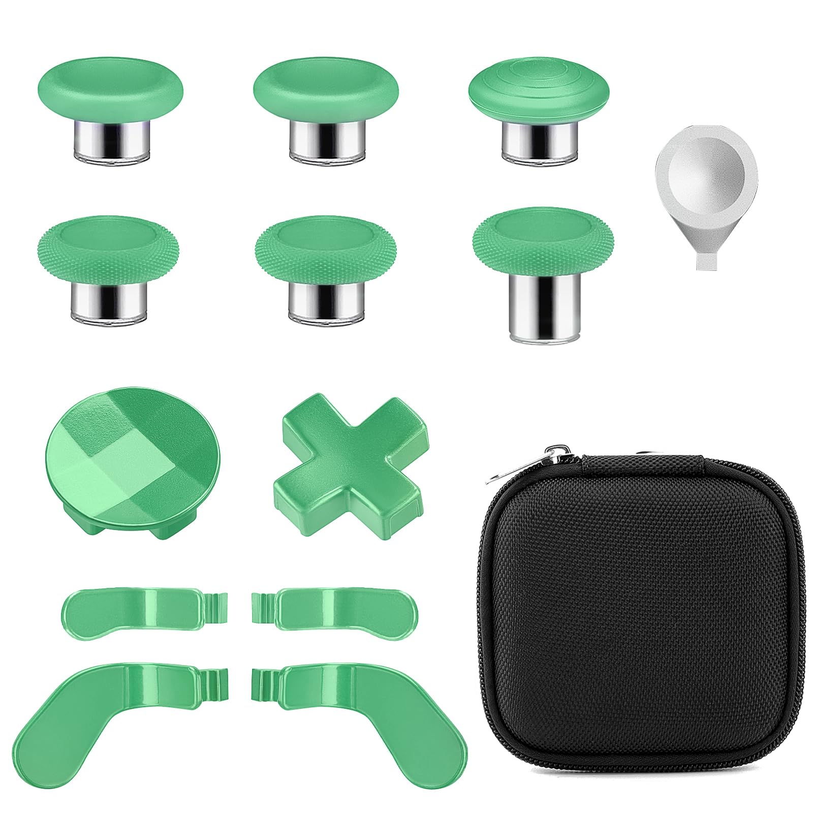 Ensemble de Boutons Métalliques pour Manette Xbox Elite Series 2 Contient 6 Joysticks à Revêtement Métallique, 4 Palettes, 2 D-pads, 1 Outil de Réglage pour Xbox Elite Series 2-Core (Vert Gazon) - 2