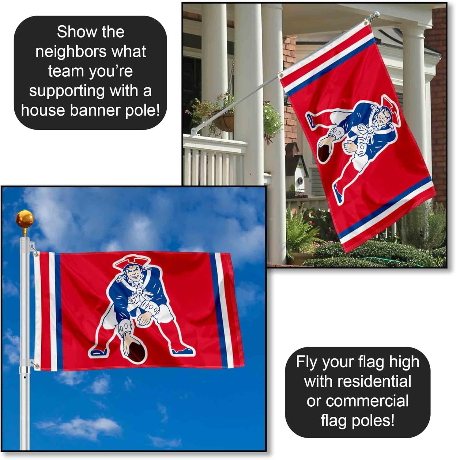 New England Patriots Pat Patriot Vintage Flag