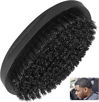 360 Curved Wave Brush For Men, Medium Hard Curved Wave Brush, Natural Palm Brush with Firm Boar Bristles for Cultivating Waves Wolfing and Beards, Great for Men Gifts