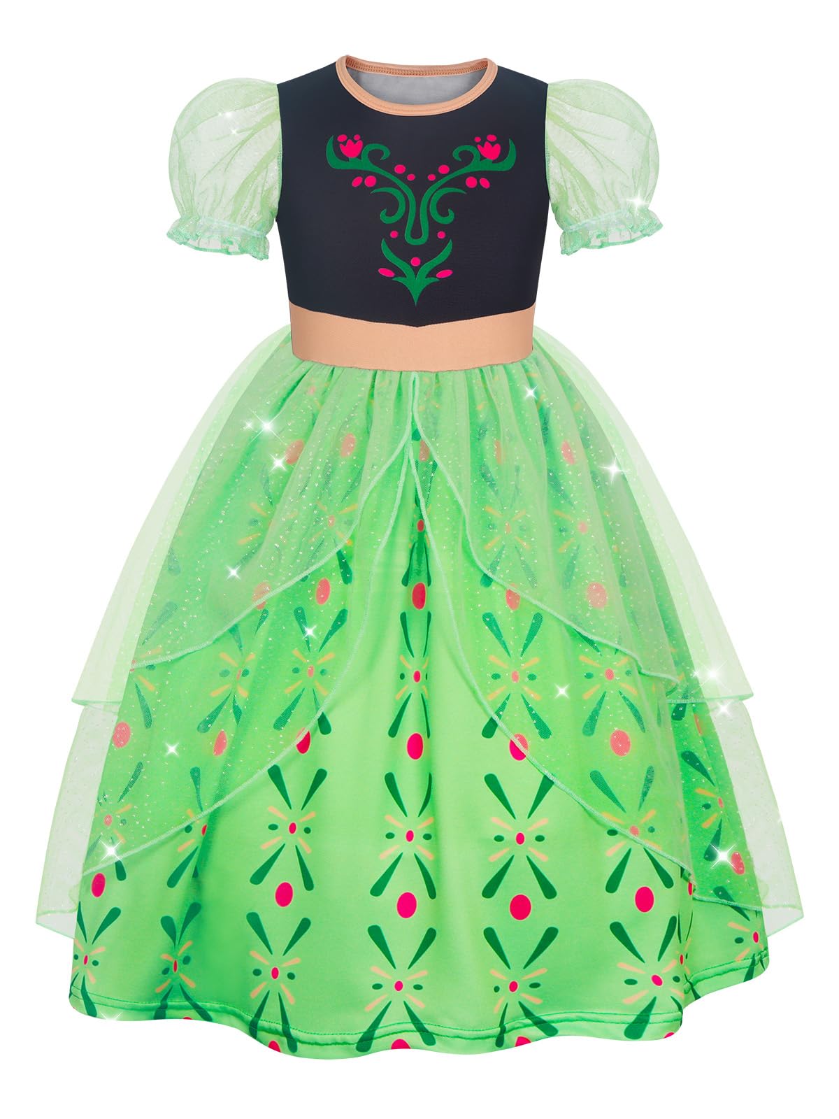 HenzWorld Princess Dress Up for Girls Toddler Princess Costumes Halloween Costume Kids Fancy Birthday Party Outfits 2-8Years — view 15