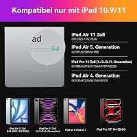 HOU iPad Billentyűzetes Tok - 7 Színű Háttérvilágítás, Érintőpad, QWERTZ - iPad Pro 11" (1-4. gen) és iPad Air (4-5. gen) Készülékekhez - Zö 2