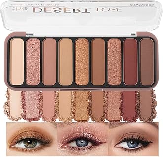 9 Color Neutral Nude Brown Eyeshadow Palette – Matte & Shimmer Warm Copper Bronze Eye Shadow, High Pigment Blendable Long Lasting Natural Daily Smokey Eye Makeup Palette for Brown Green Eyes