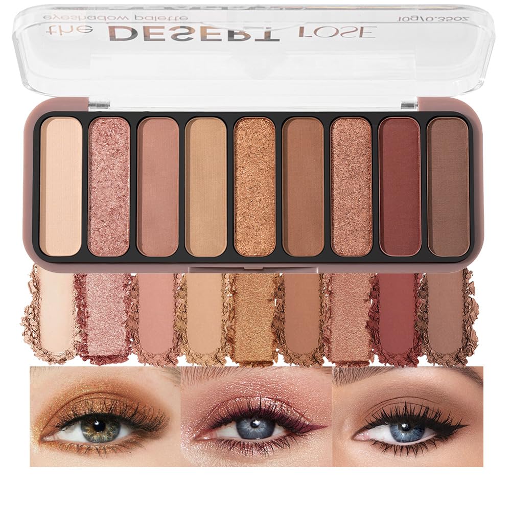 9-Color Eyeshadow Palette - Blendable Shimmer & Matte