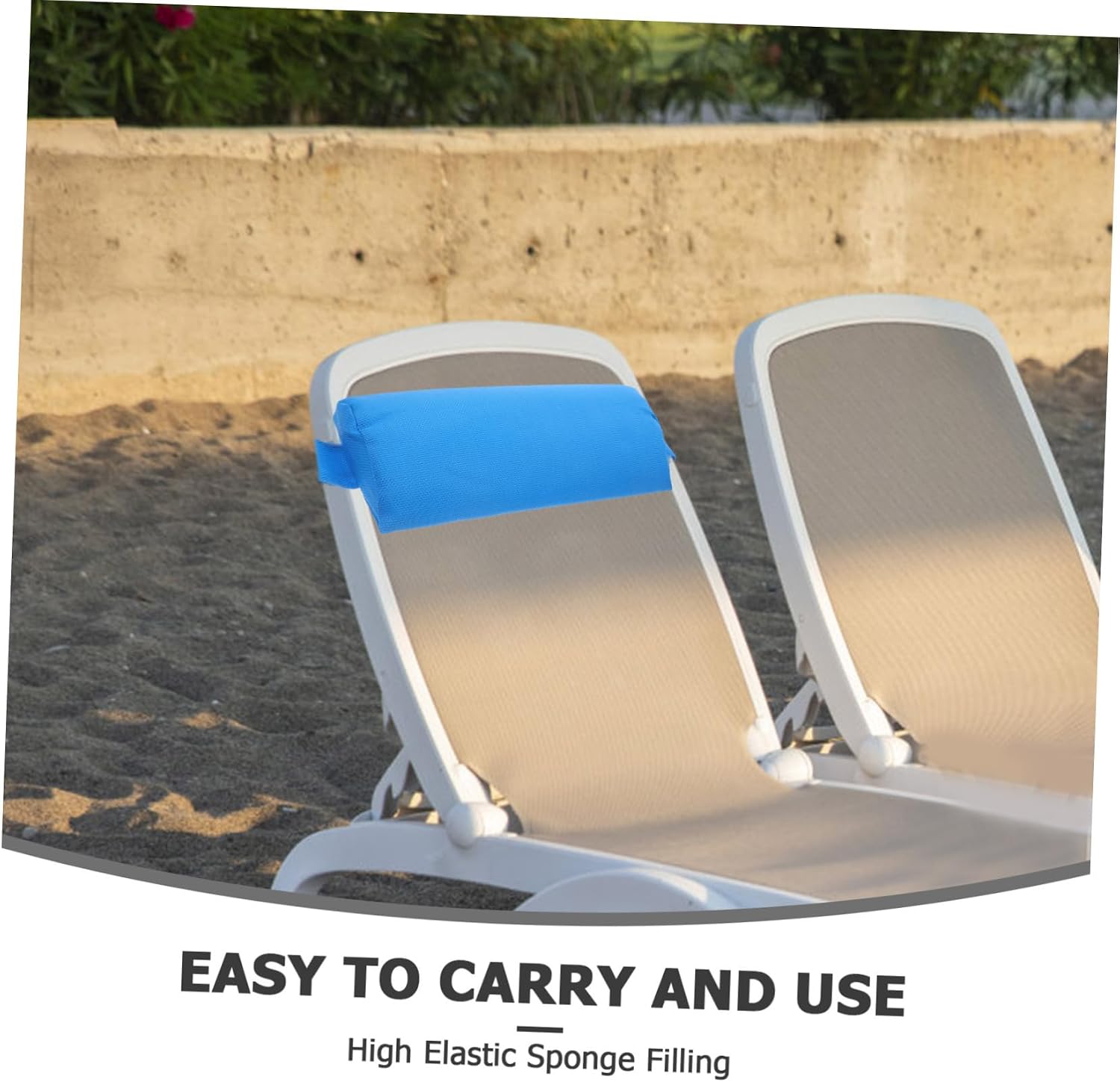 VICASKY Beach Chair Head Pillow Adjustable Strap Outdoor Lumbar Support for Patio Pool and Garden Recliners Comfortable Folding Chair Accessories