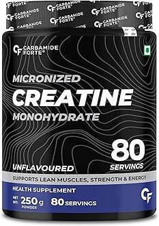Carbamide Forte Creatine Powder | Creatine Mono Hydrate | Micronized Creatine Monohydrate 250g Unflavoured for Lean Muscle, Strength & Energy | Gym Supplements For Men - 250g