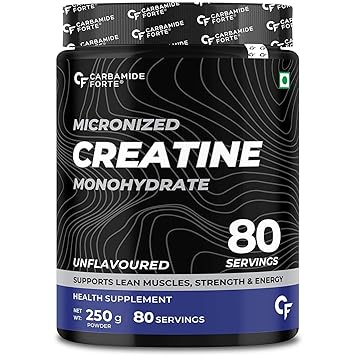 Carbamide Forte Creatine Powder | Creatine Mono Hydrate | Micronized Creatine Monohydrate 250g Unflavoured for Lean Muscle, Strength & Energy | Gym Supplements For Men - 250g