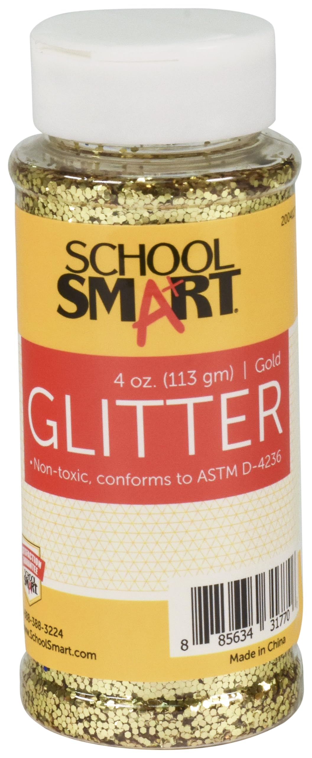 School Smart Craft Glitter, 4 Ounce Jar, Gold-image-9