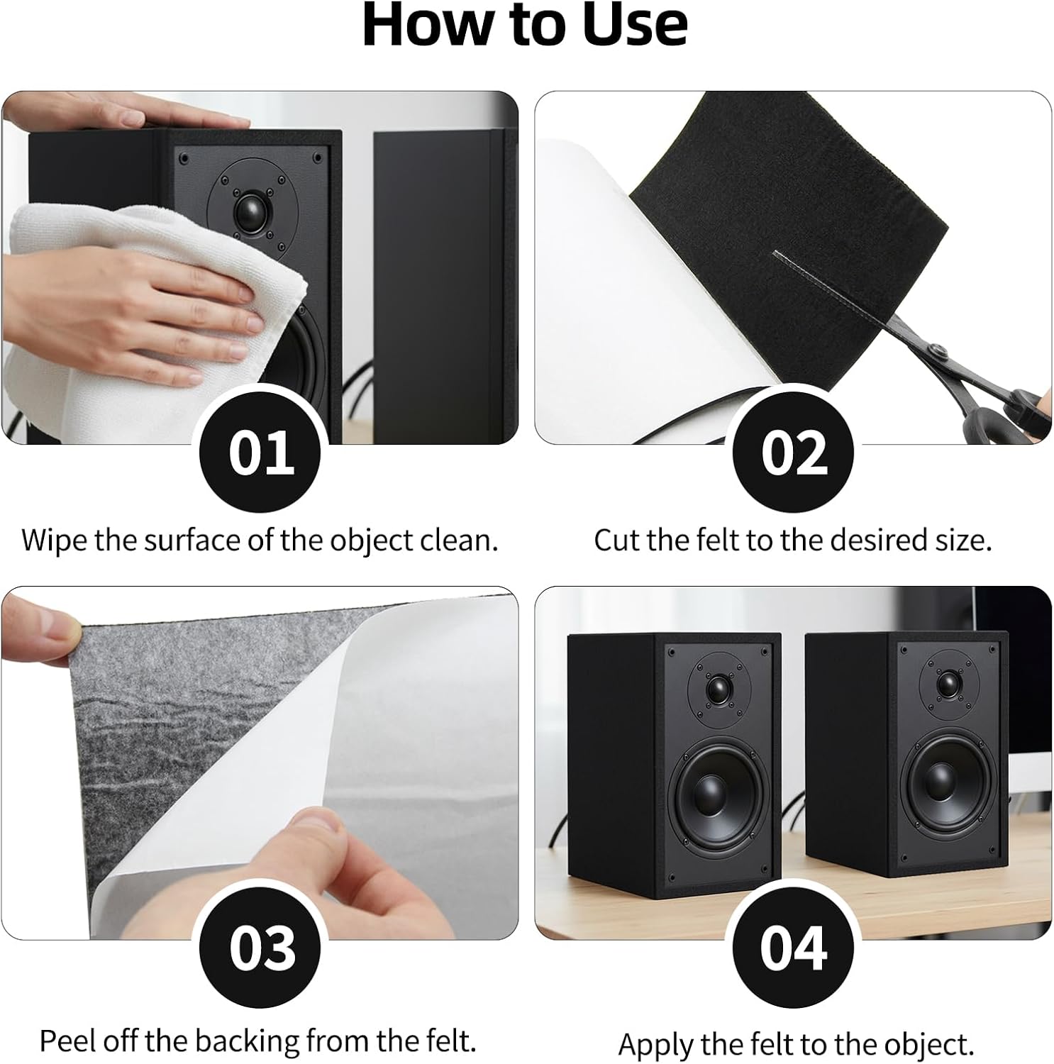 Underfelt Carpet Heavy-Duty Adhesive Felt Pads for Automotive, Grey 3mm Thick, 5 x 120 inch, Trimable Trunk Liner/Floor Protectors, Noise-Reducing Anti-Scratch Pads for Speaker