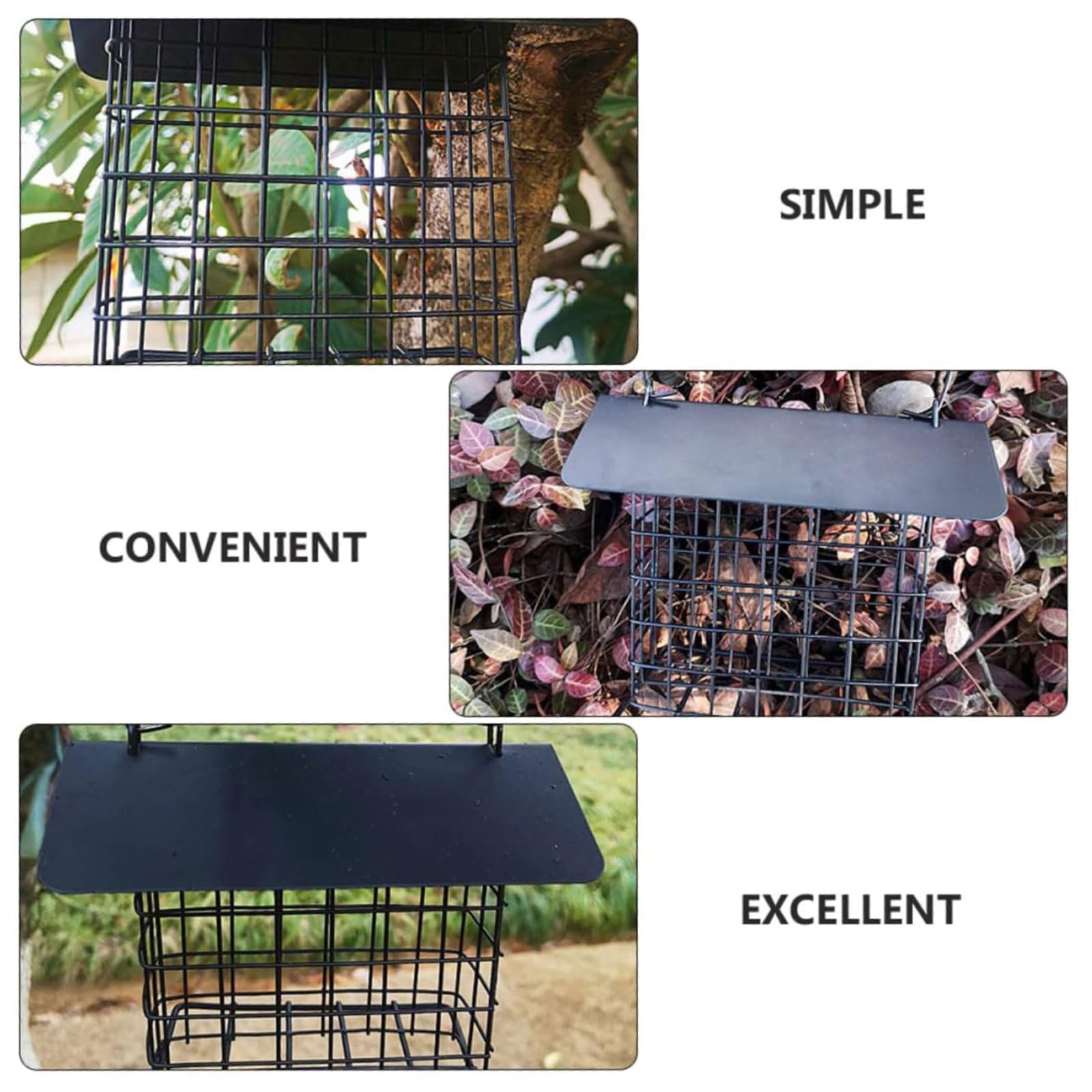esmen Comederos Comedero de Metal para pájaros, comederos para Exteriores de Gran Capacidad, Lavable, Regalo para Amantes de Las Aves Salvajes, 1 ud.