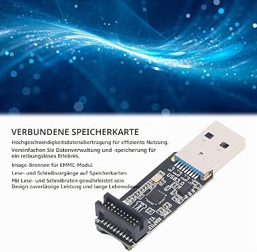 EMMC Adapter V2 High Speed USB 3.0 Card Reader with TF Card Slot for Data Recovery and Programming MKS EMMC Modules ABS Material