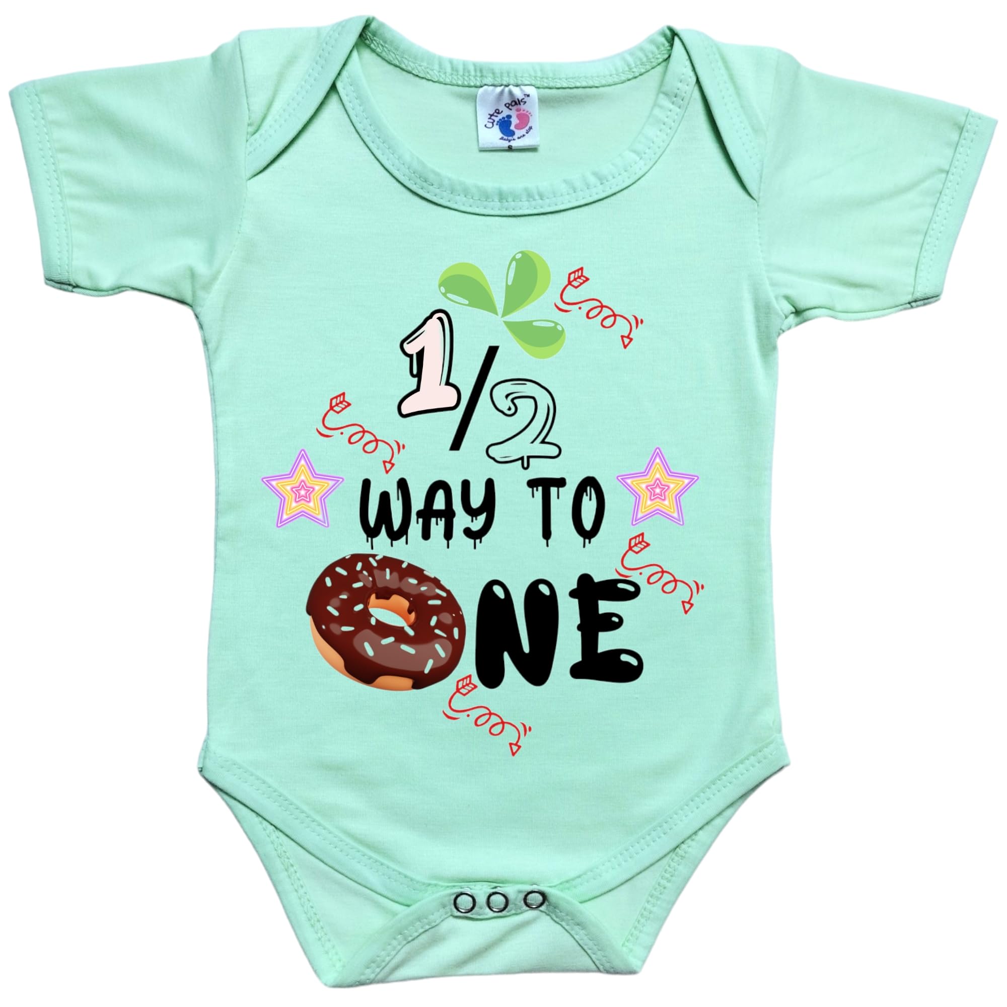 Monthly Milestone 6 Months Birthday Baby Romper Dress Onesie Bodysuit for Boy and Girl. It's My Half Year Birthday 6D8-image-29