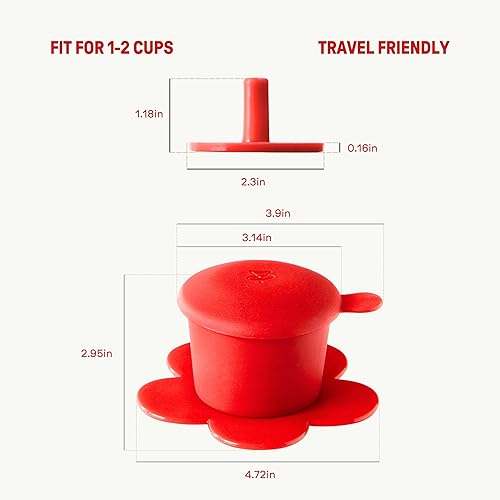 Miniatura 3 de Pour Over Coffee Gotero - Filtro Phin vietnamita - Cafetera de una taza de 1 a 2 tazas con diseño de flores - Filtro de café reutilizable de
