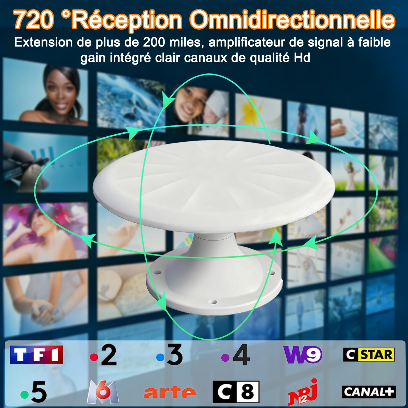 Antenne TV Exterieure Puissante DVB-T/DVB-T2,Antennes TNT Exterieur