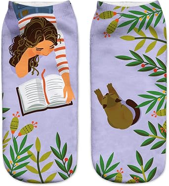 Benefeet Sox Cute Ankle Socks for Girls Funny Sloth Unicorn Llama Socks for Womens Novelty 3D Print Pattern Summer Sock