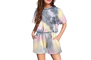 Tween Outfits 10-12 Trendy Girls: Tie Dye Two-Piece Short Set