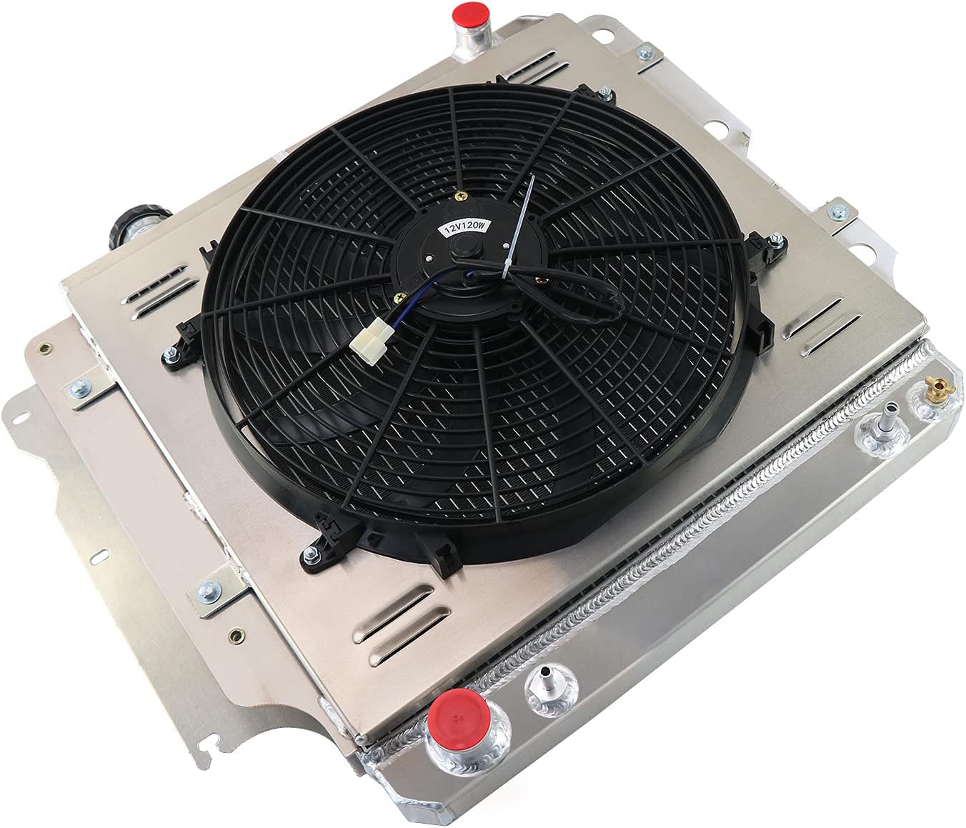 3 Row Aluminum Radiator+Shroud fan Thermostat fit 1987-06 Jeep Wrangler TJ YJ, Replacement Radiator, aluminum radiator, Radiators