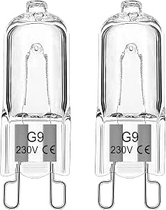 G9 Oven Lamp 40 W 230 V Halogen G9 Oven Lamp for AEG/Neff/Zanussi/Smeg/Bosch Ovens, Microwave Applications, 300 Degree C Heat Resistant Bulbs, Pack of 2 - View 2