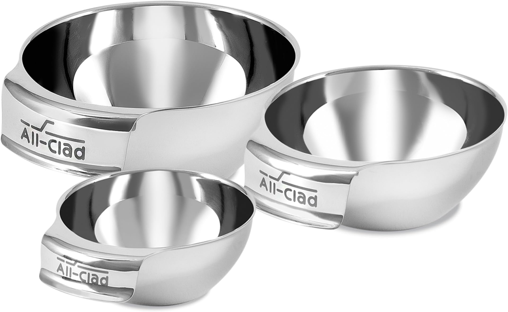Kitchen Essentials Stainless Steel Mini Measuring Bowl Set 3 Piece, Includes 1, 1/2 and 1/4 Stackable Measuring Cups, Gadgets for Cooking & Baking, Cookware Tools, Dishwasher Safe, Silver