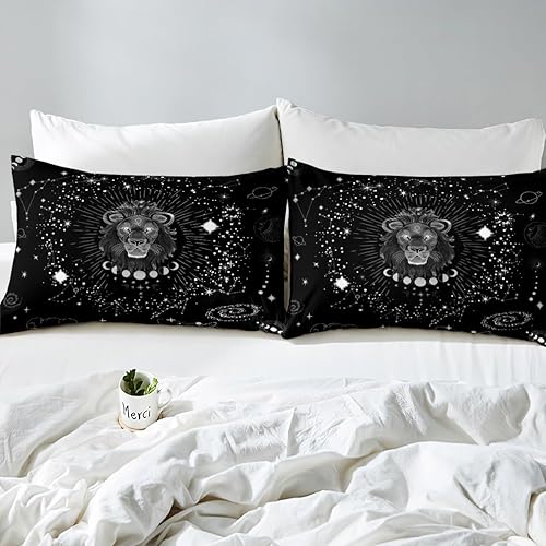 Vista 29 de Erosebridal Aries - Sábana bajera ajustable tamaño matrimonial, sábanas psicodélicas celestiales, sábanas de galaxia trippy de doce constelaciones