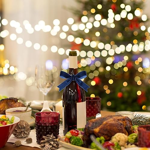 Miniatura 128 de Chuangdi 3/8 pulgadas, 60 yardas, cinta de terciopelo azul verde azulado de Navidad, cintas anchas de terciopelo vintage para adornos de árbol